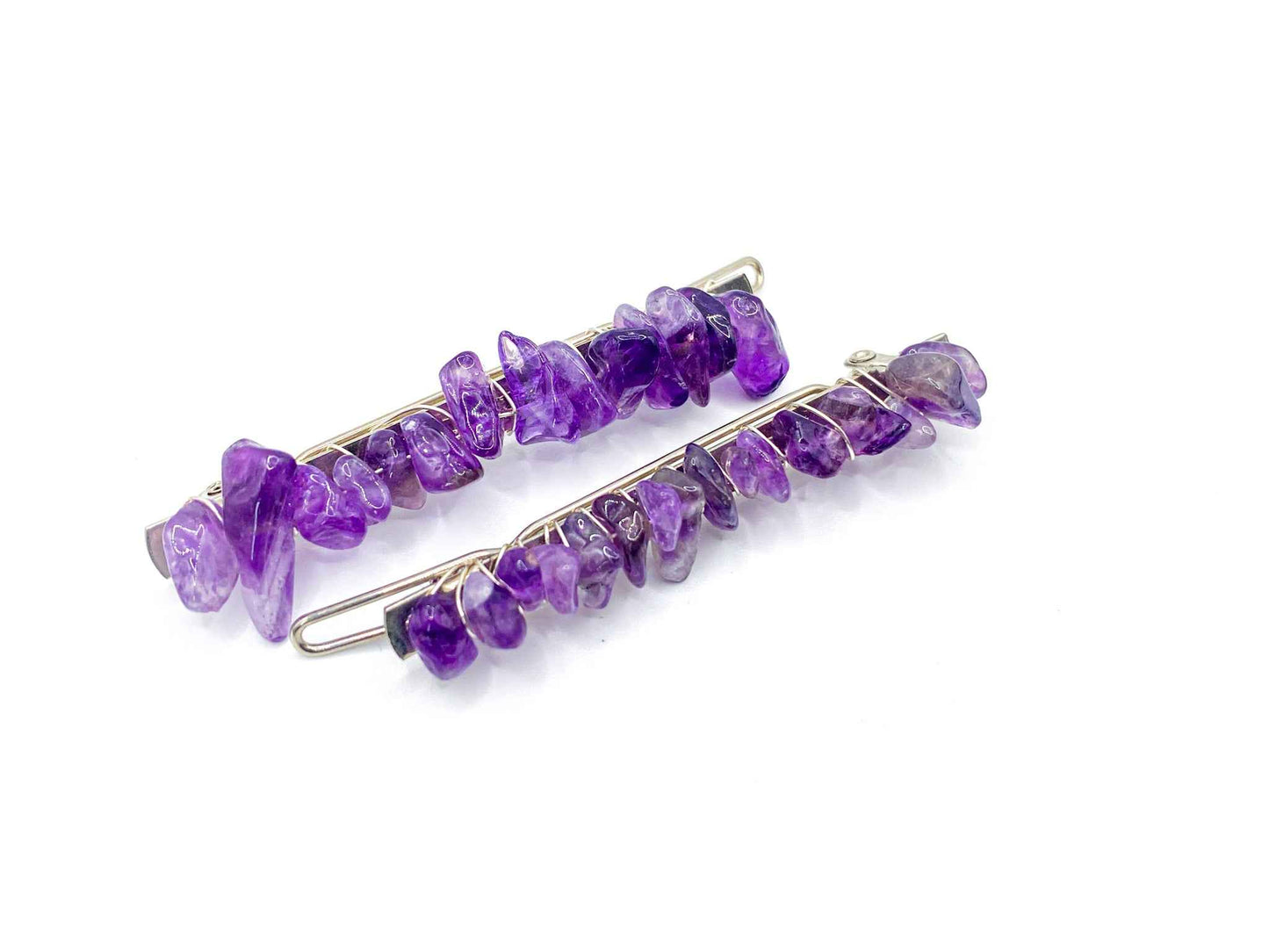Amethyst Hair Barrette - 2.5in. | Crystal Hair Accessories - Bridal Hair, Boho Hair Pieces