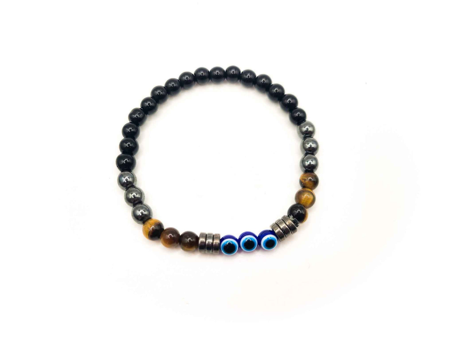 Evil Eye Power of 3 Protection - 6mm Bracelet