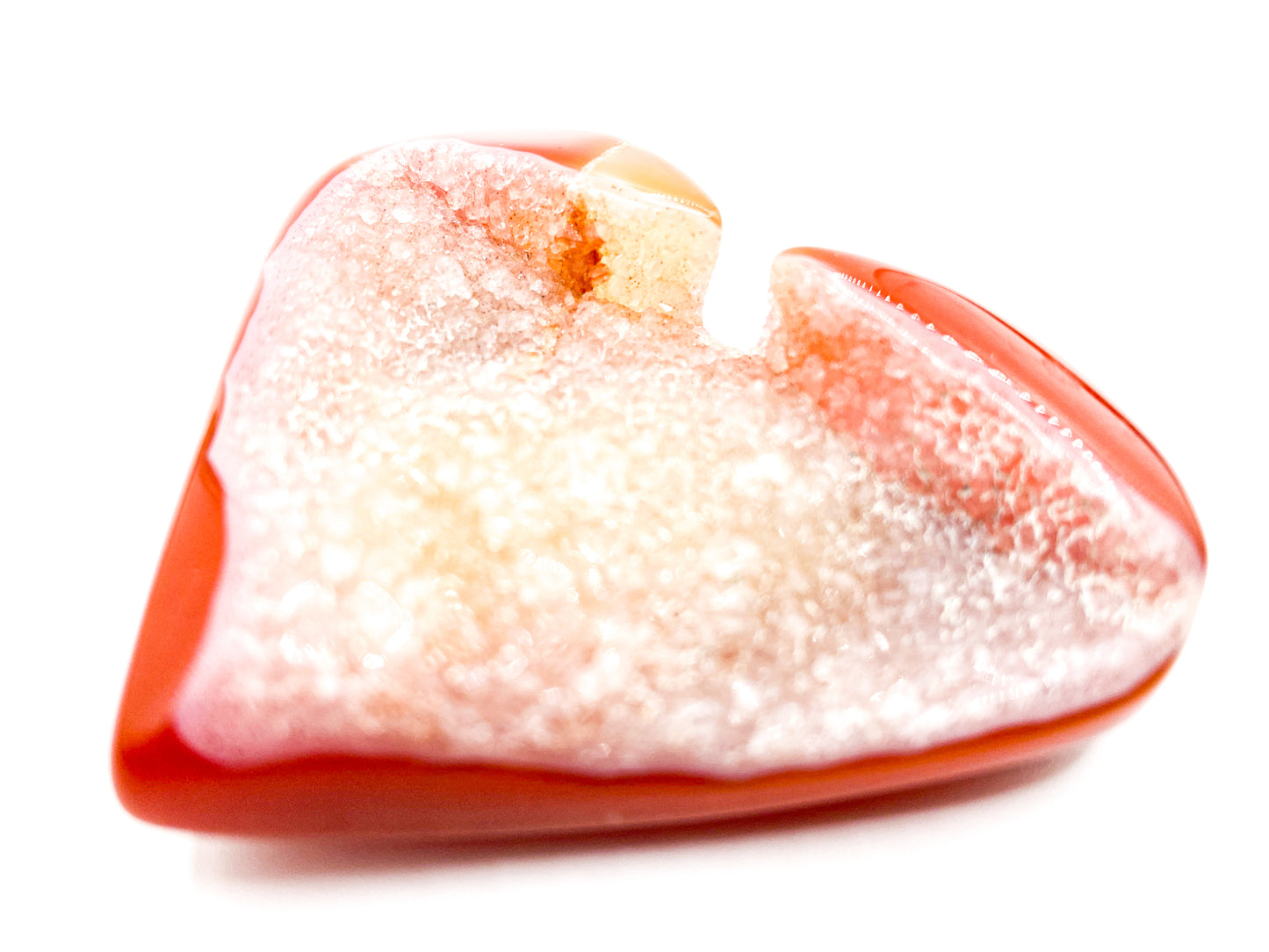 Druzy Carnelian Heart Carving