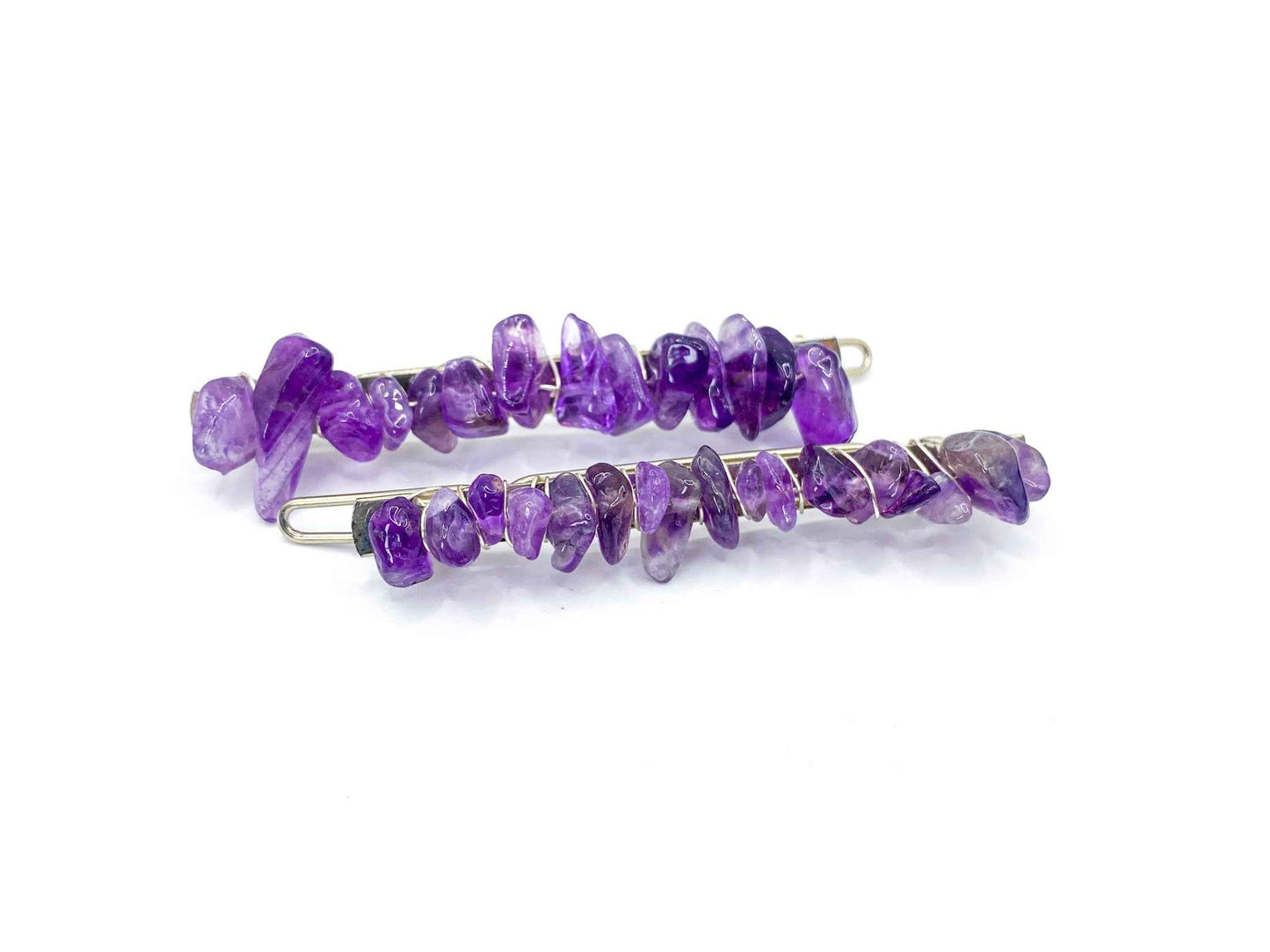 Amethyst Hair Barrette - 2.5in. | Crystal Hair Accessories - Bridal Hair, Boho Hair Pieces