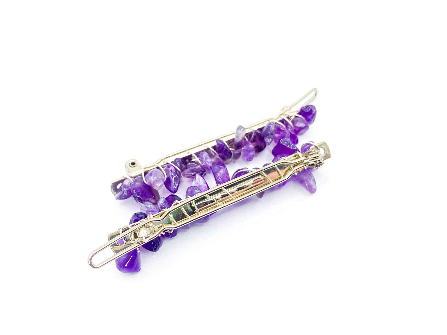 Amethyst Hair Barrette - 2.5in. | Crystal Hair Accessories - Bridal Hair, Boho Hair Pieces