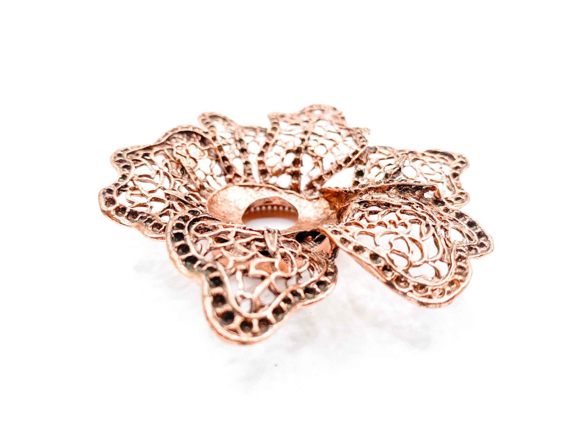 Lotus Flower Sphere Stand for Crystal Display | Antique Copper