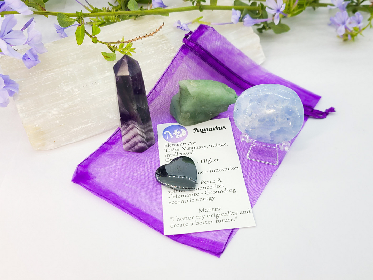 Aquarius Zodiac Crystal Set