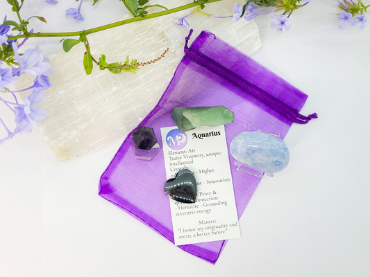 Aquarius Zodiac Crystal Set