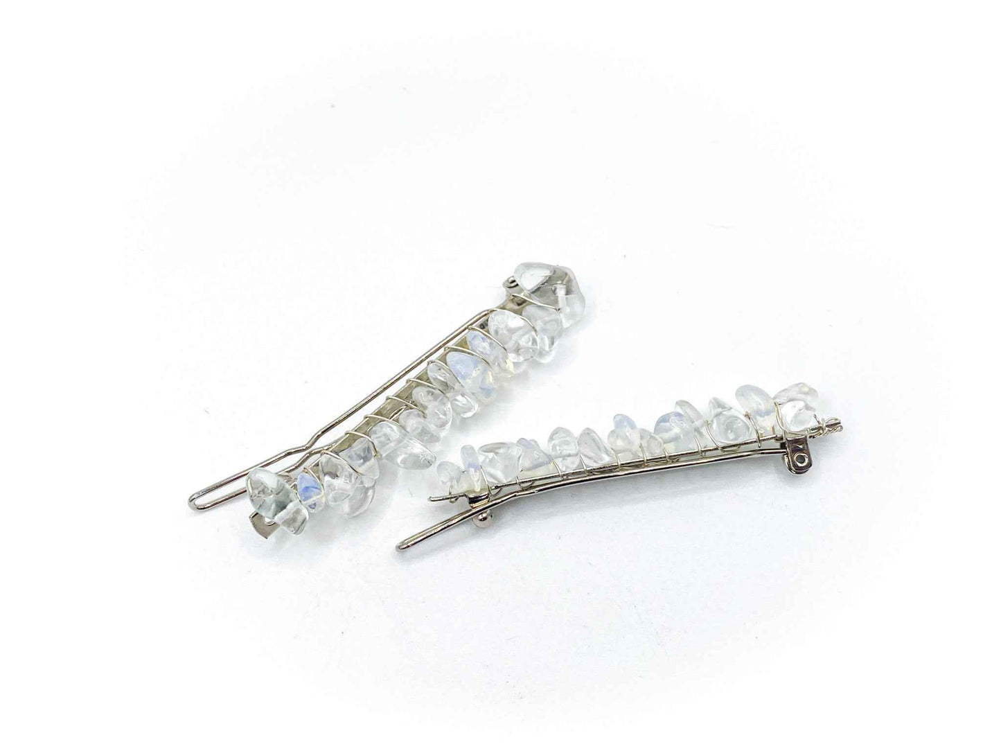 Clear Quartz Hair Barrette - 2.5in. | Crystal Hair Accessories - Bridal Hair, Boho Hair Pieces