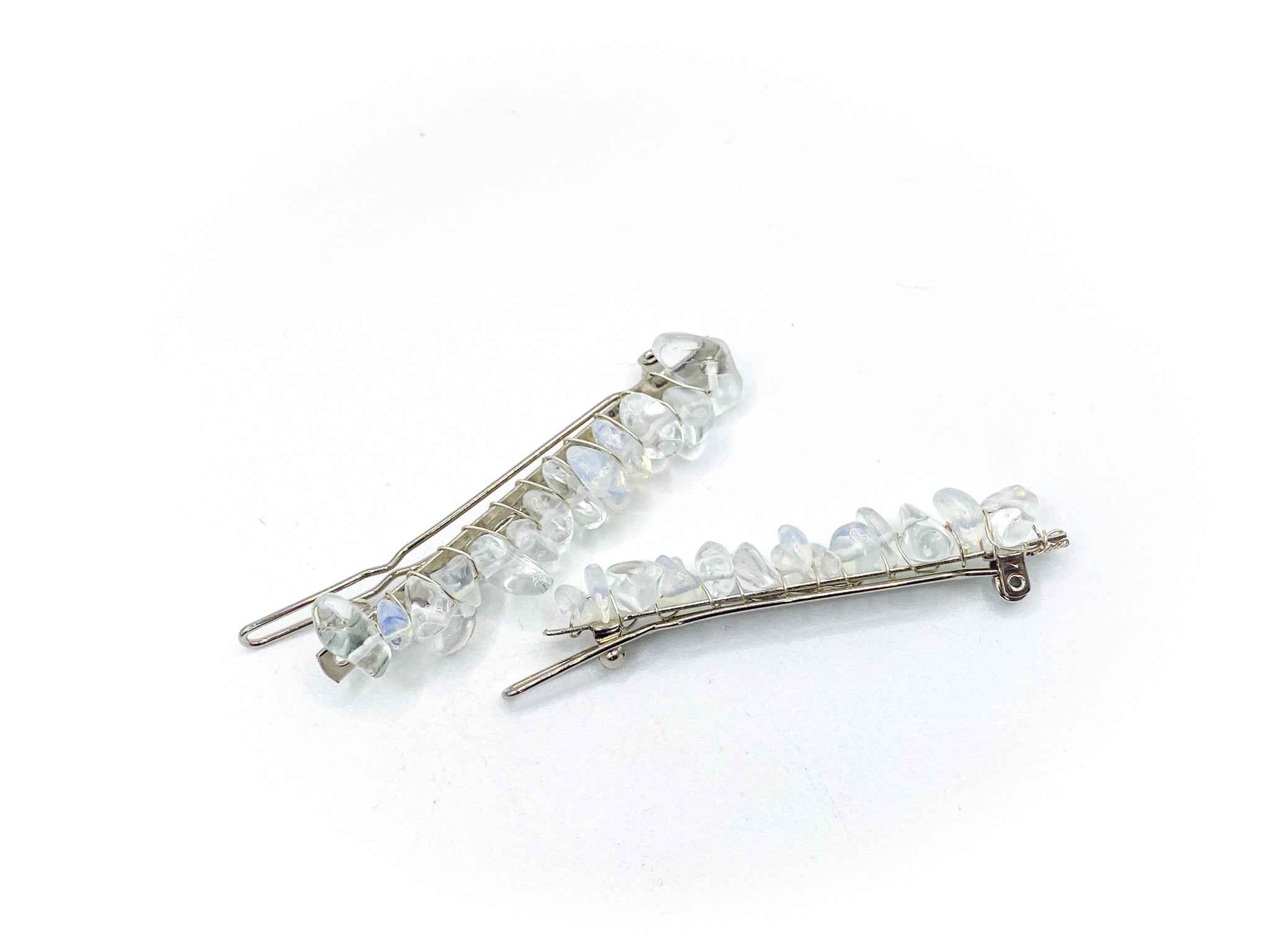Clear Quartz Hair Barrette - 2.5in. | Crystal Hair Accessories - Bridal Hair, Boho Hair Pieces