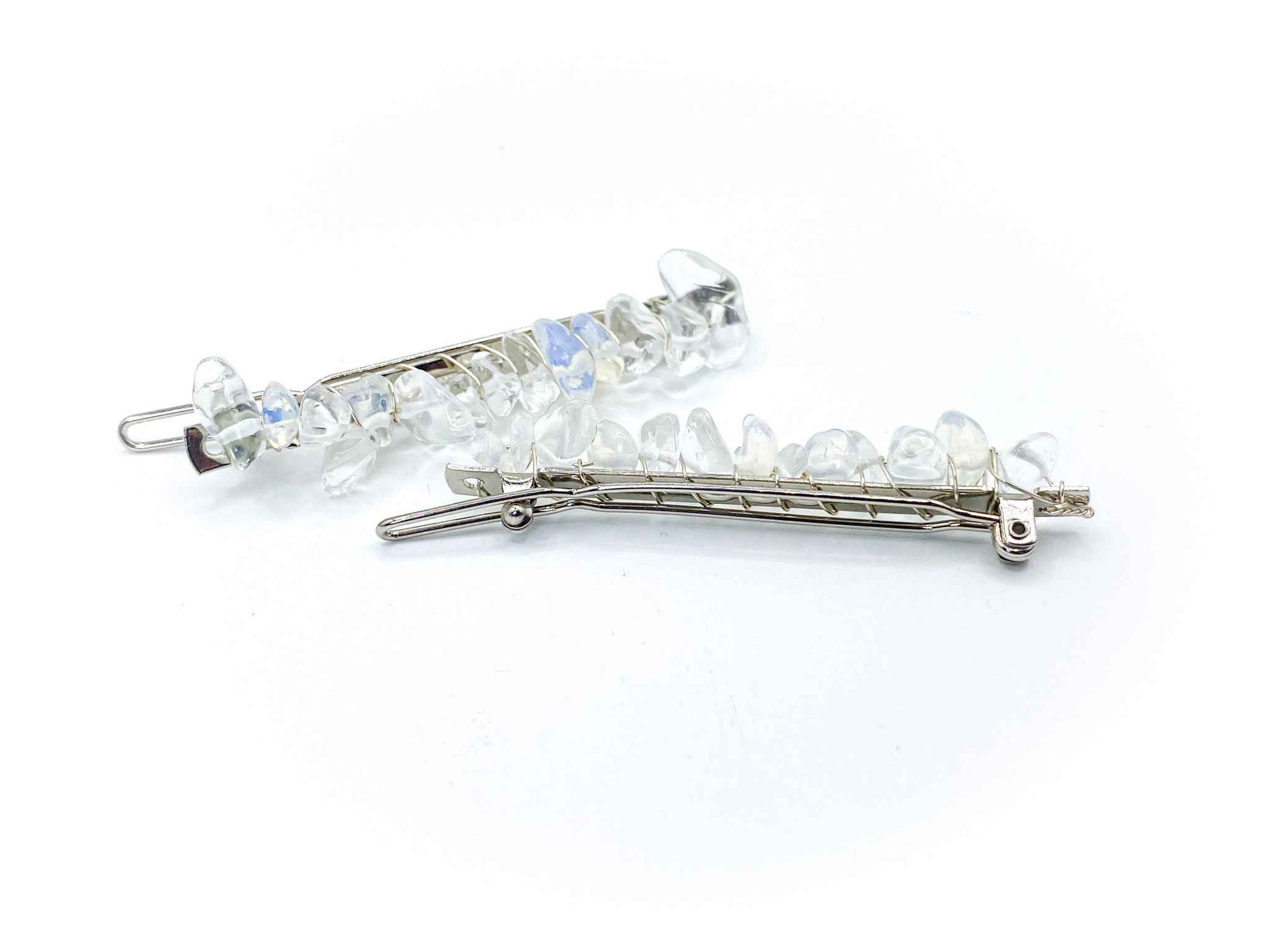 Clear Quartz Hair Barrette - 2.5in. | Crystal Hair Accessories - Bridal Hair, Boho Hair Pieces
