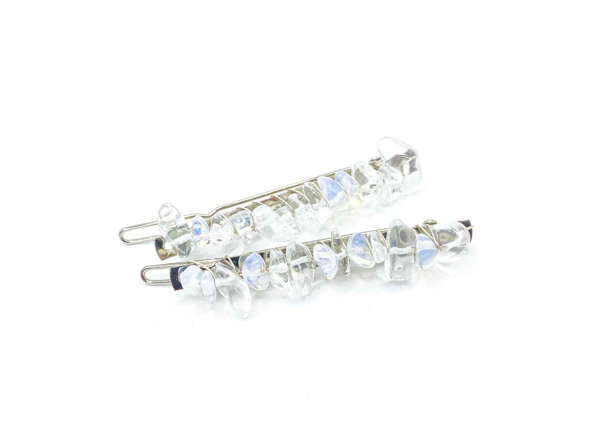 Clear Quartz Hair Barrette - 2.5in. | Crystal Hair Accessories - Bridal Hair, Boho Hair Pieces