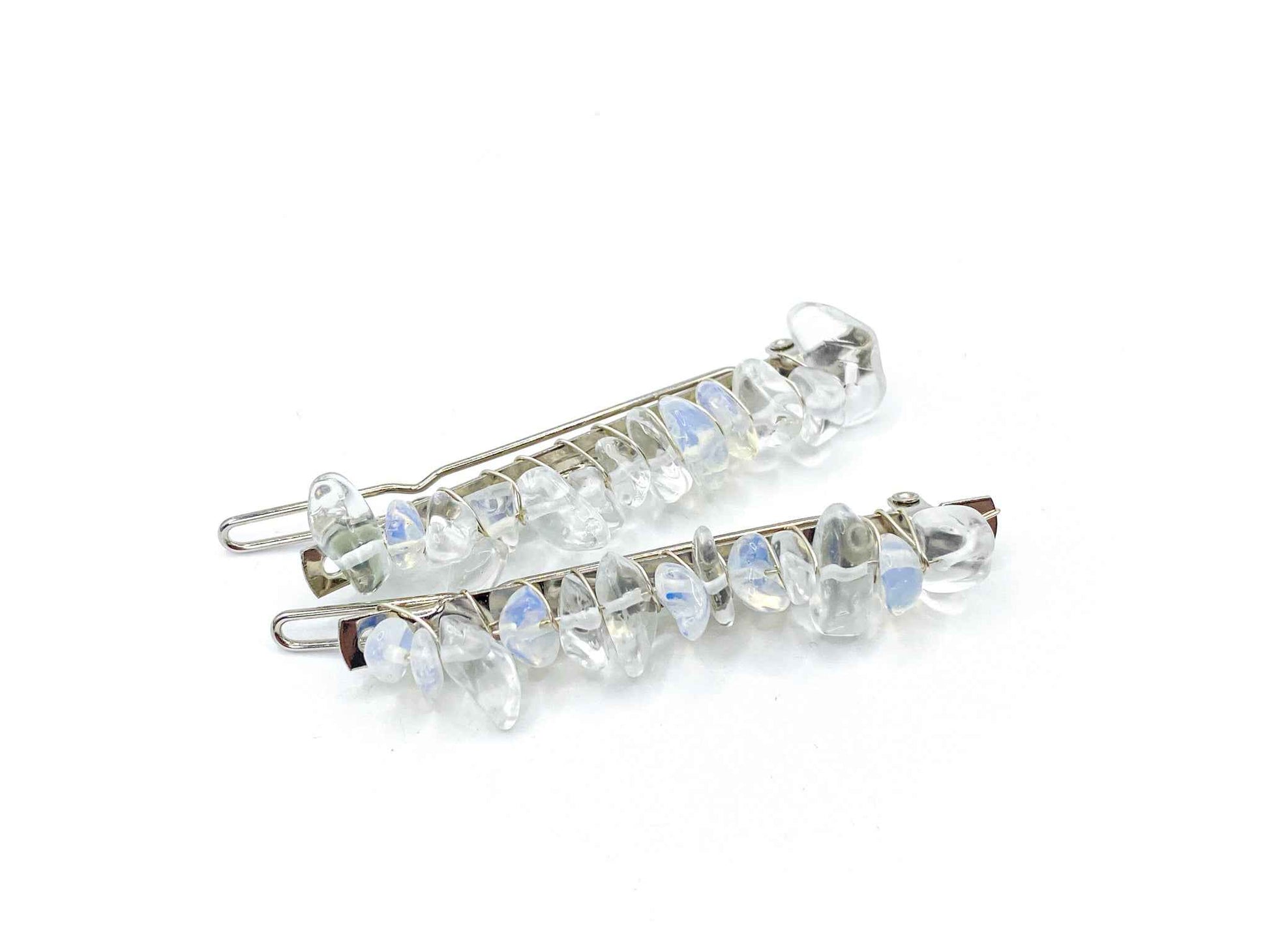 Clear Quartz Hair Barrette - 2.5in. | Crystal Hair Accessories - Bridal Hair, Boho Hair Pieces