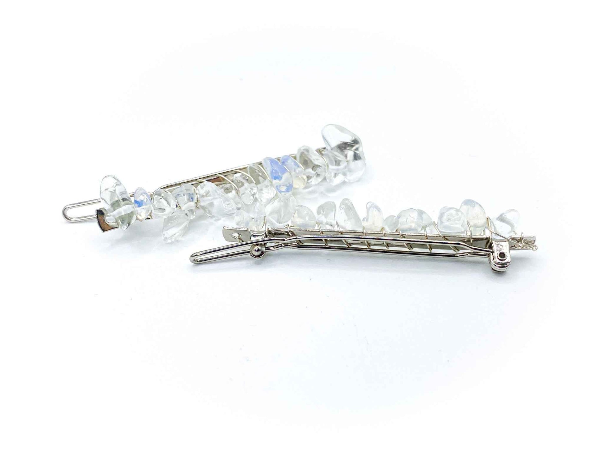 Clear Quartz Hair Barrette - 2.5in. | Crystal Hair Accessories - Bridal Hair, Boho Hair Pieces