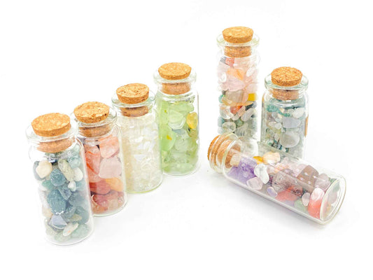 Crystal Chip Bottles | Gemstone Bottles - Assorted (One Bottle)