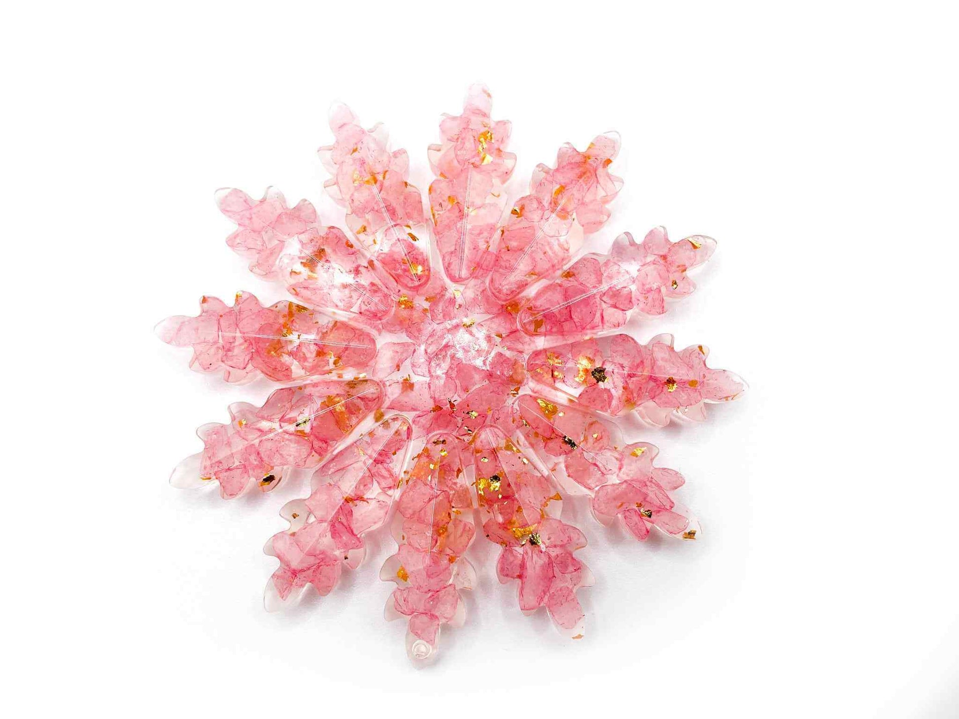 Crystal Resin Snowflake | Christmas Ornaments and Decor | Crystal Chips Inside of Resin | Amethyst, Sunstone, Green Aventurine, Rose Quartz