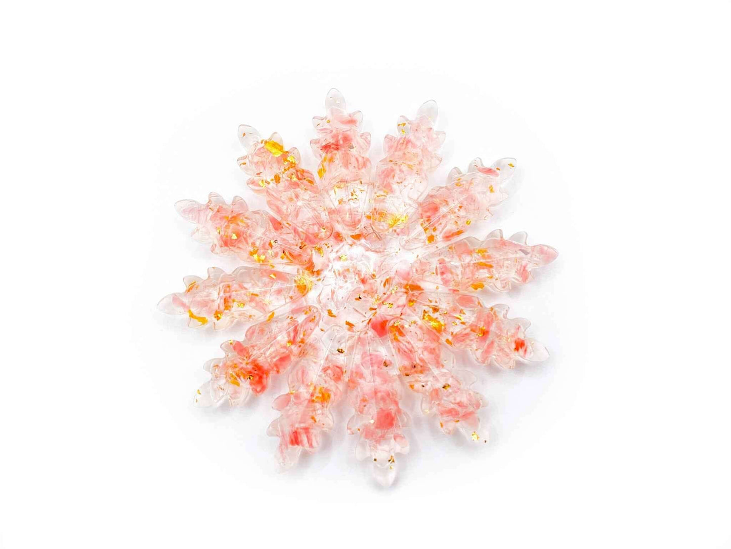 Crystal Resin Snowflake | Christmas Ornaments and Decor | Crystal Chips Inside of Resin | Amethyst, Sunstone, Green Aventurine, Rose Quartz