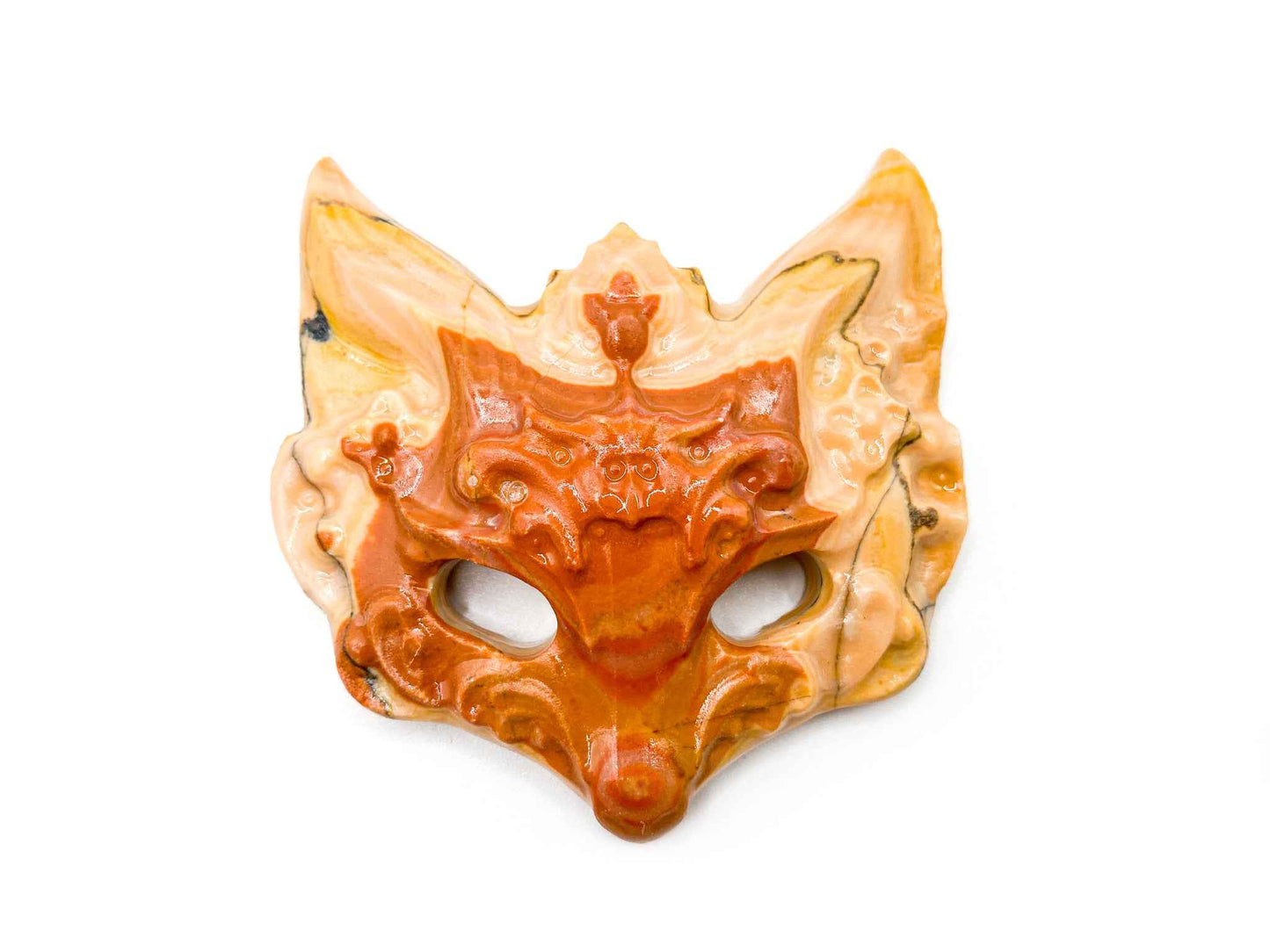 Crystal Carved Fox Masks | Red Aventurine, Jasper, Amazonite | (1 Mask)