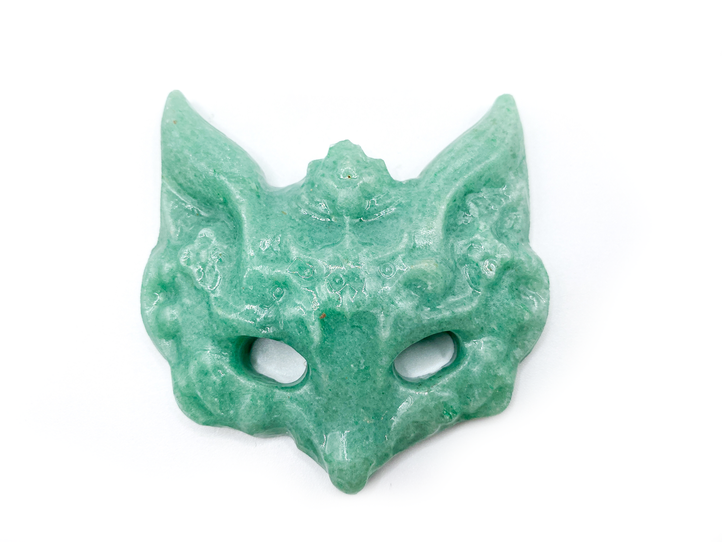 Crystal Carved Fox Masks | Red Aventurine, Jasper, Amazonite | (1 Mask)