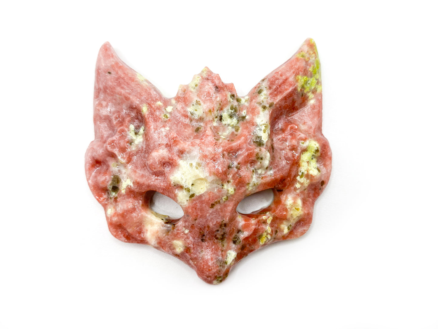 Crystal Carved Fox Masks | Red Aventurine, Jasper, Amazonite | (1 Mask)