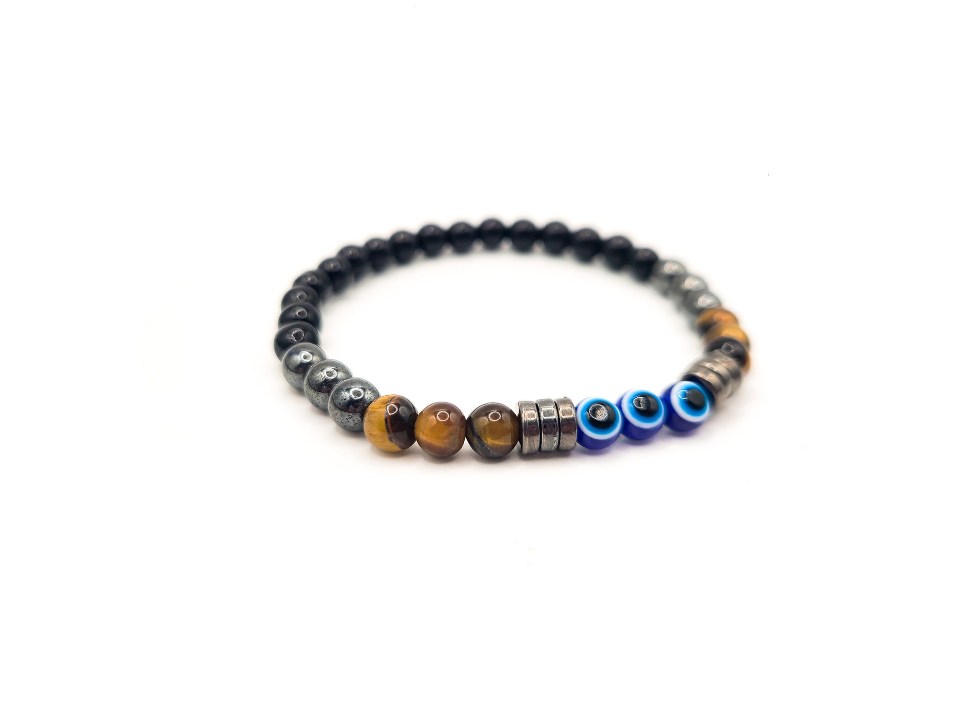Evil Eye Power of 3 Protection - 6mm Bracelet - Moon Prism Gems