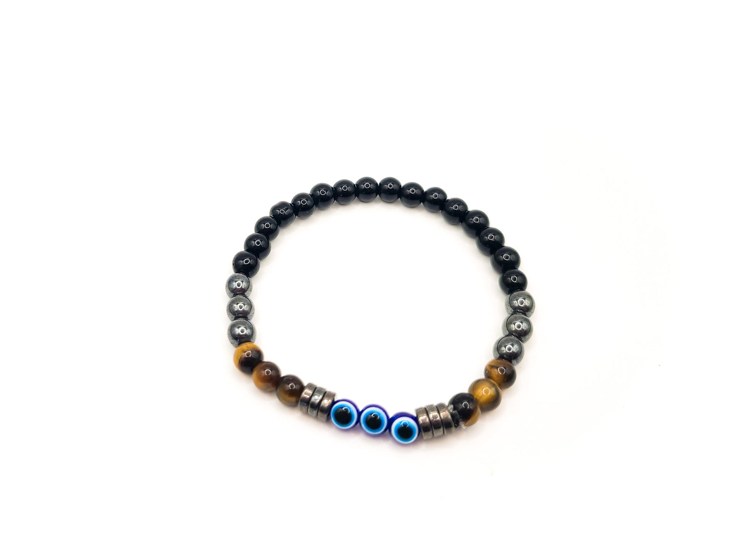Evil Eye Power of 3 Protection - 6mm Bracelet - Moon Prism Gems