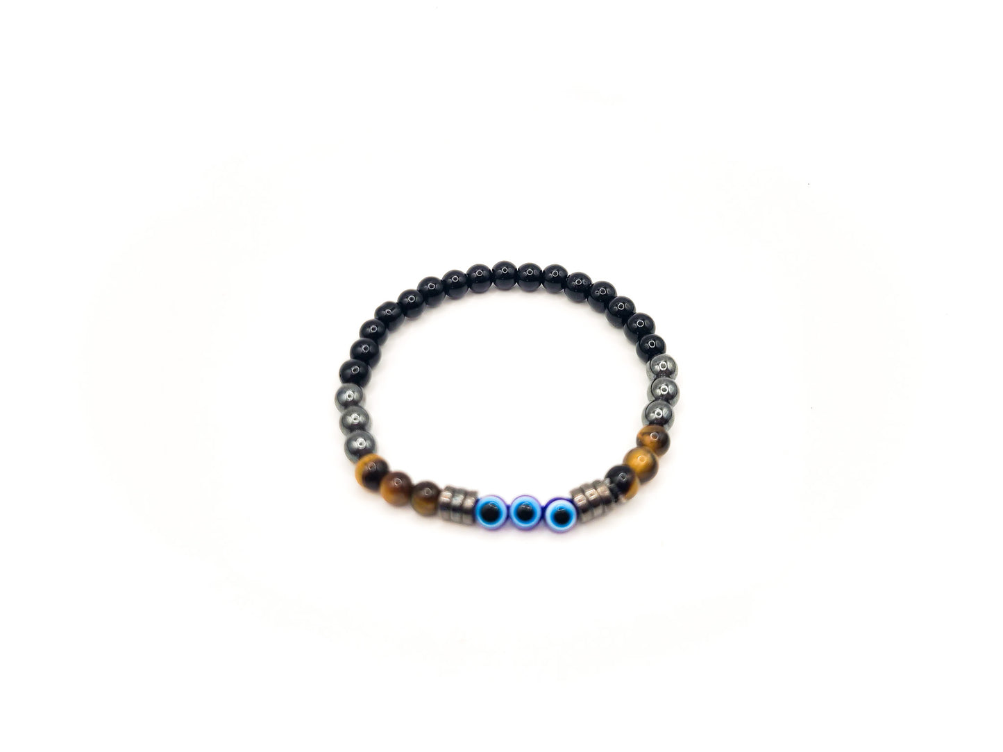 Evil Eye Power of 3 Protection - 6mm Bracelet - Moon Prism Gems