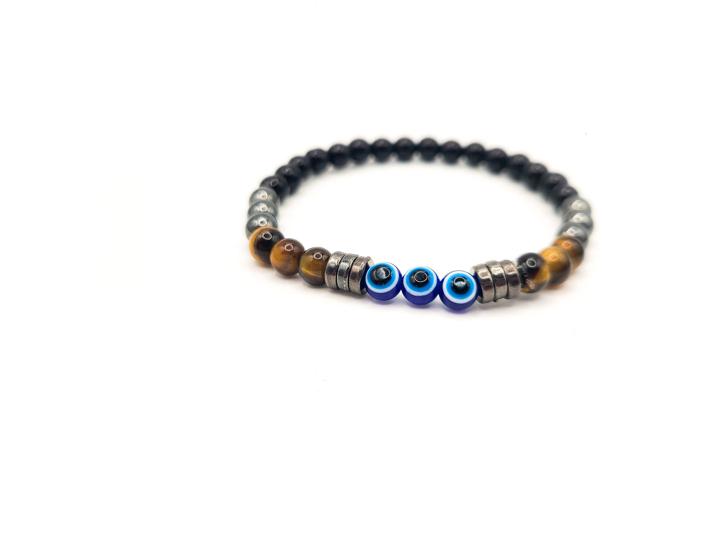 Evil Eye Power of 3 Protection - 6mm Bracelet - Moon Prism Gems