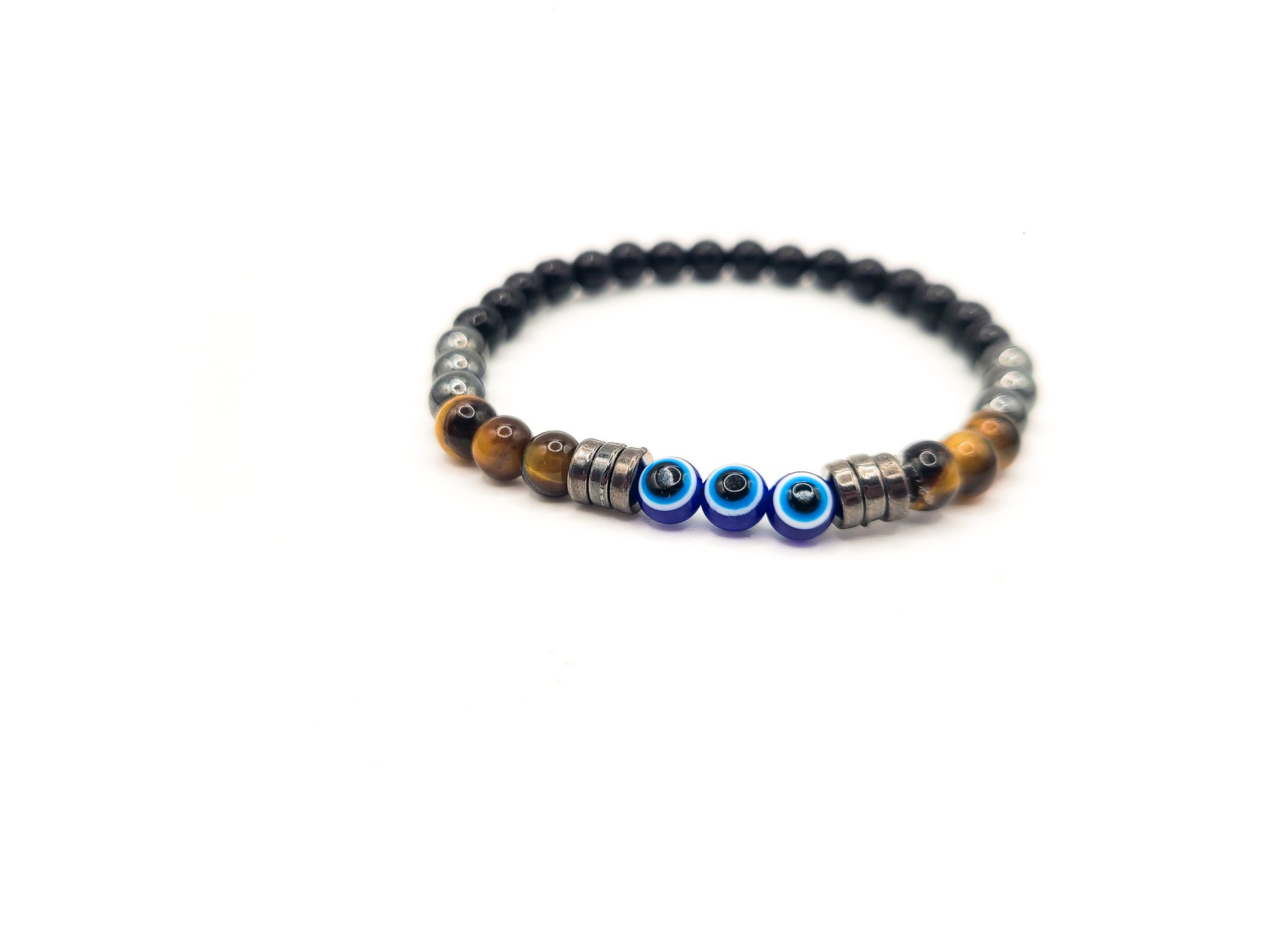 Evil Eye Power of 3 Protection - 6mm Bracelet - Moon Prism Gems