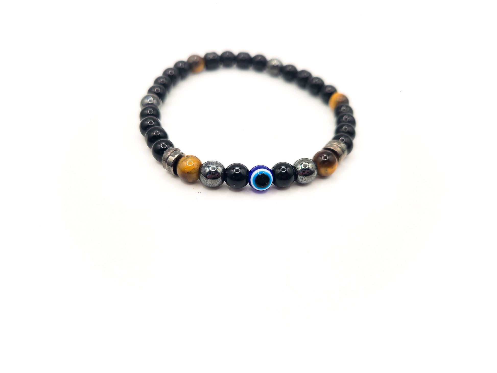 Evil Eye Trio Protection - 6mm Bracelet - Moon Prism Gems