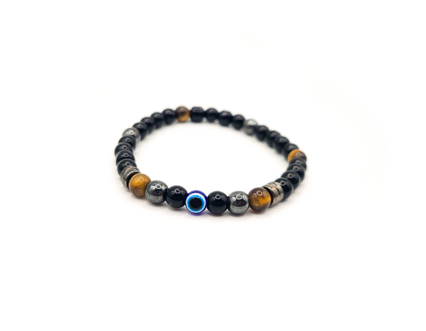 Evil Eye Trio Protection - 6mm Bracelet - Moon Prism Gems