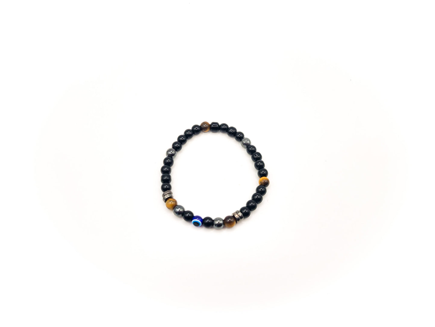 Evil Eye Trio Protection - 6mm Bracelet - Moon Prism Gems