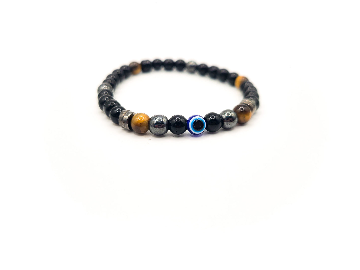 Evil Eye Trio Protection - 6mm Bracelet - Moon Prism Gems