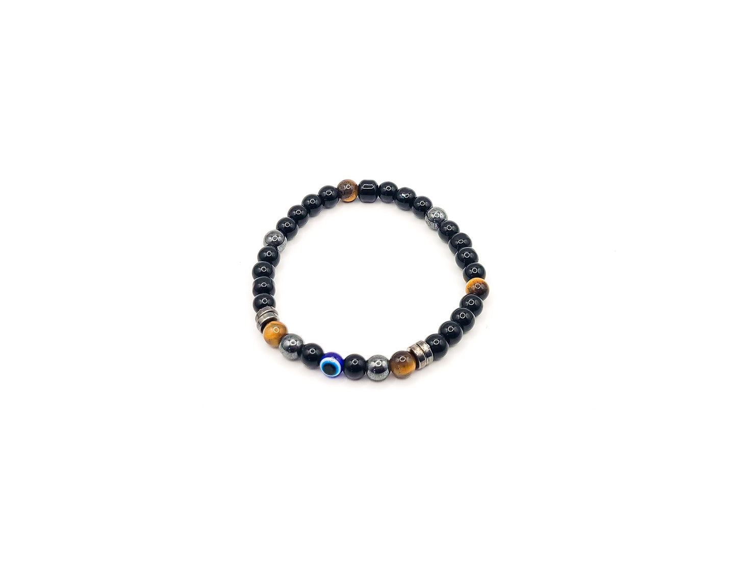 Evil Eye Trio Protection - 6mm Bracelet - Moon Prism Gems