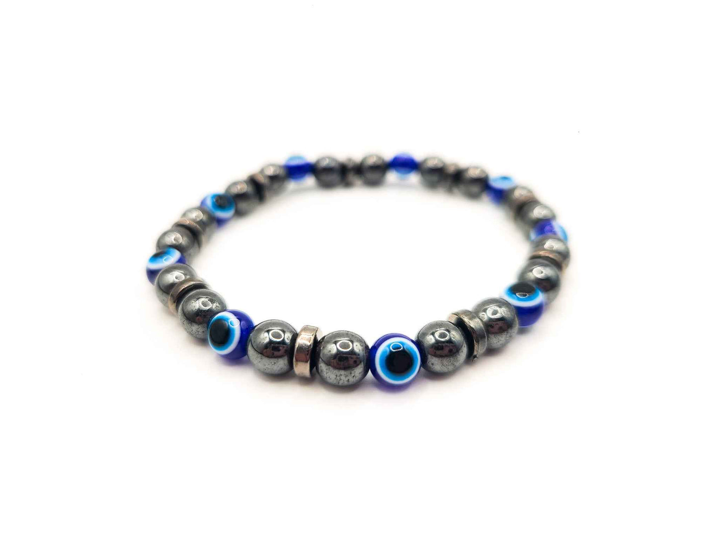 Evil Eye & Hematite - 6mm Bracelet