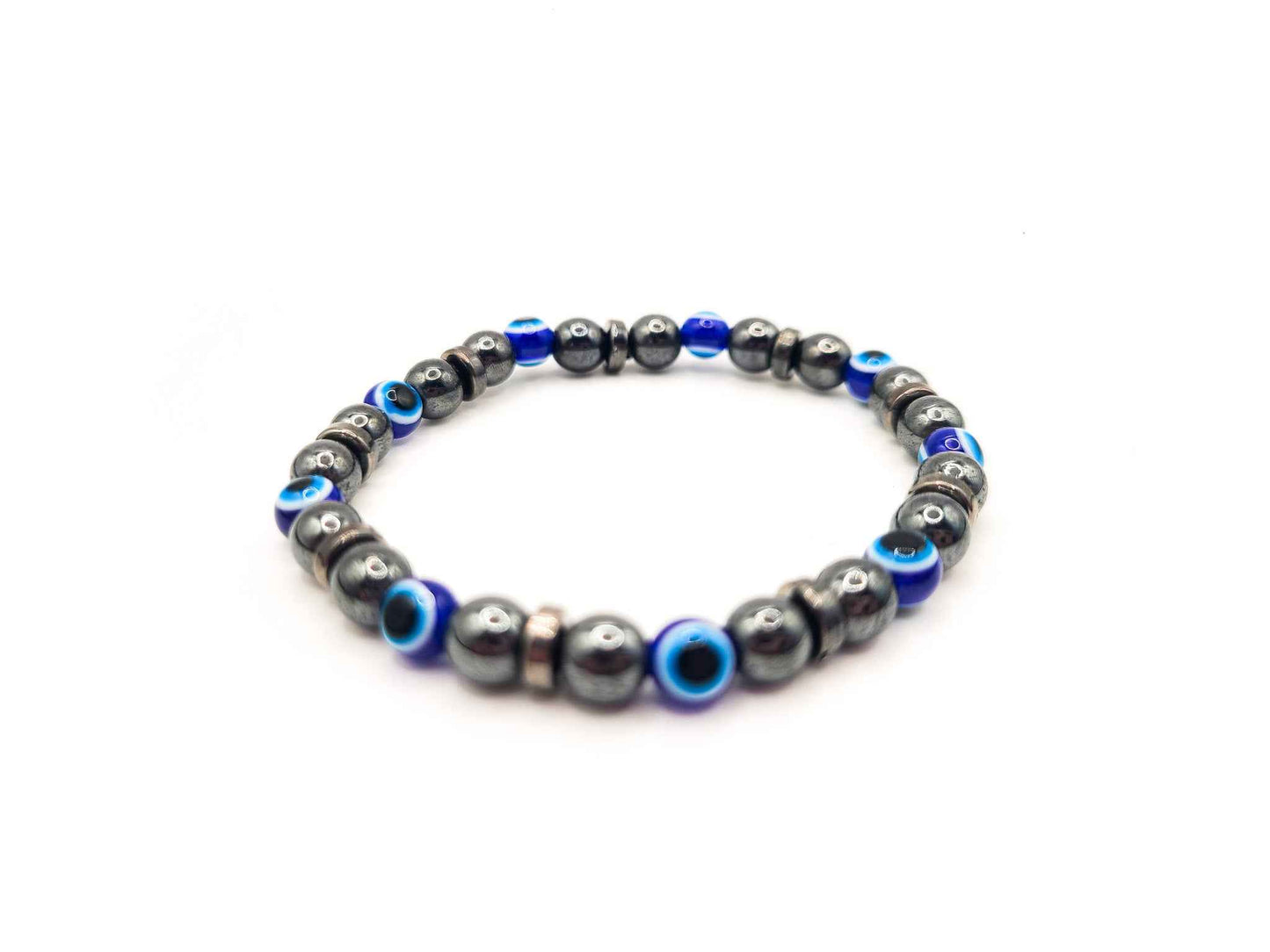 Evil Eye & Hematite - 6mm Bracelet