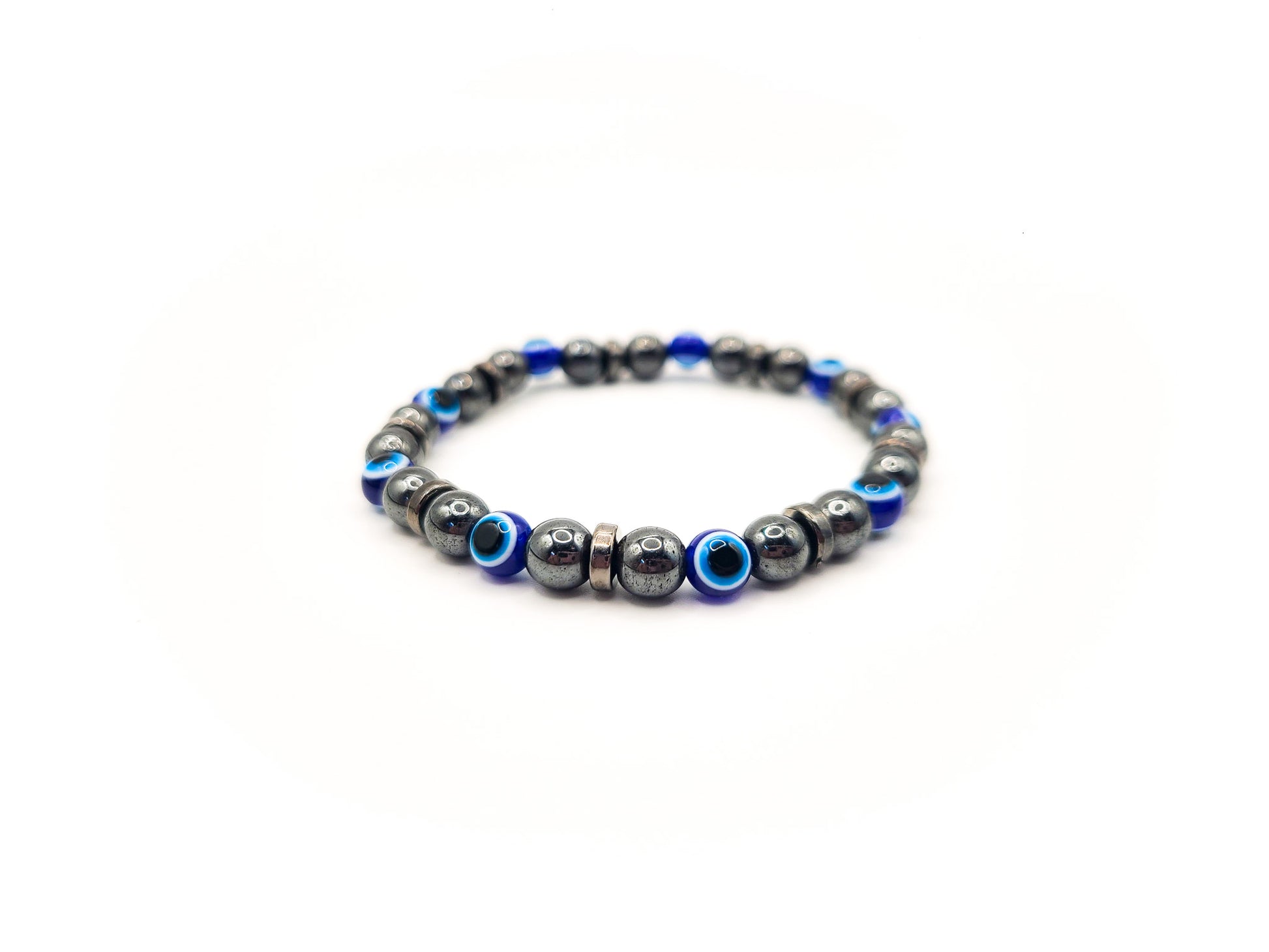 Evil Eye & Hematite - 6mm Bracelet - Moon Prism Gems