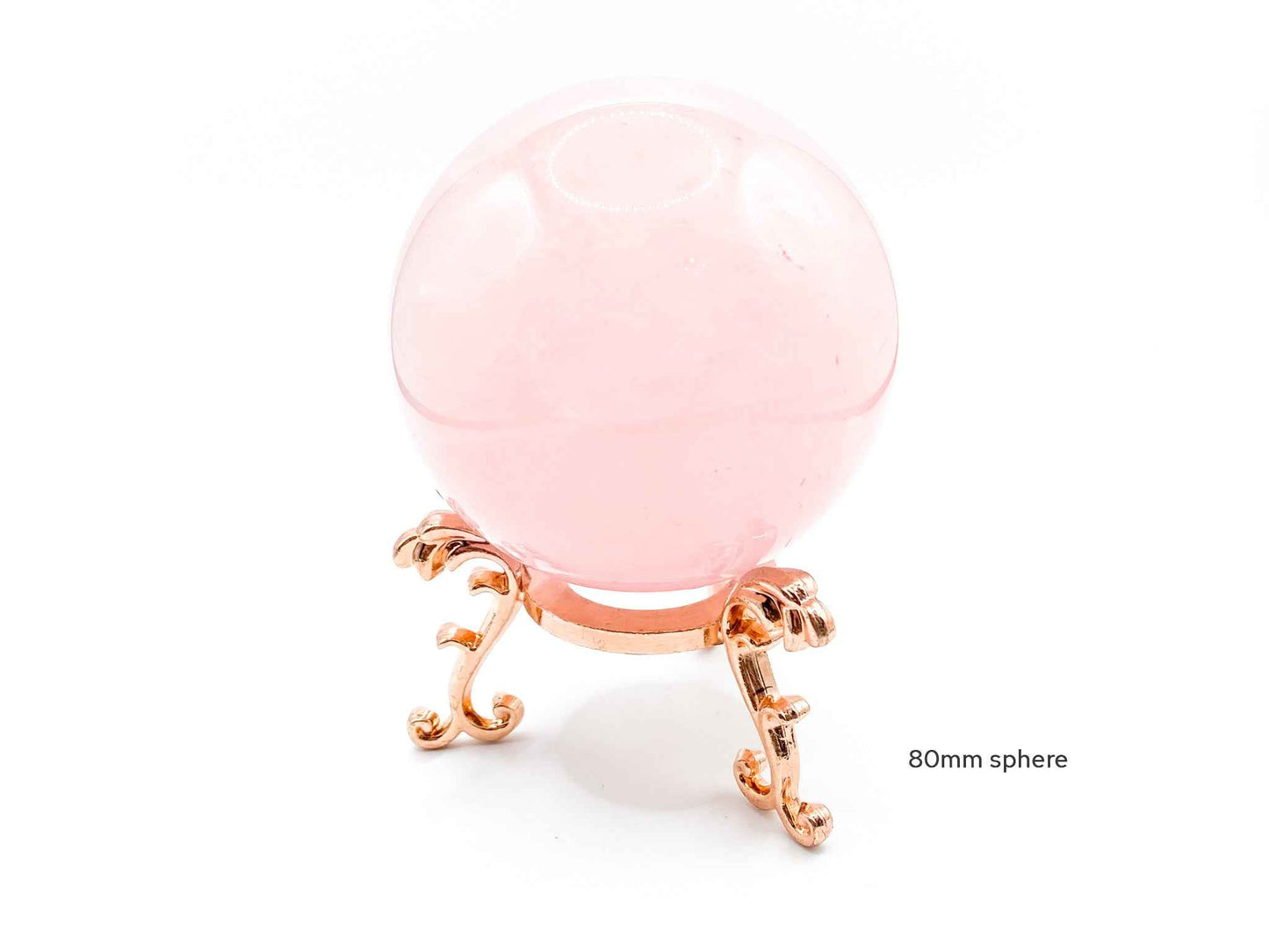 Large Fleur De Lis Flower Sphere Stand for Crystal Display | Rose Gold