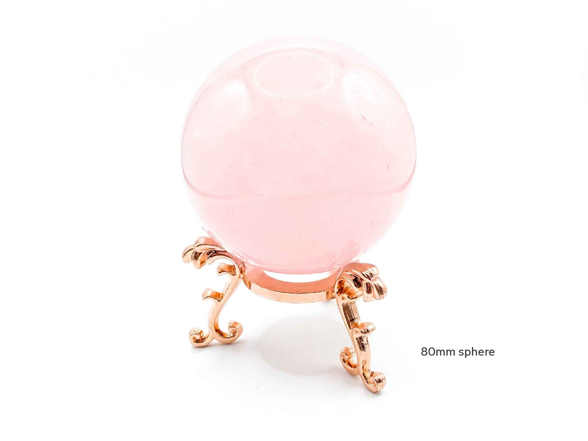 Large Fleur De Lis Flower Sphere Stand for Crystal Display | Rose Gold