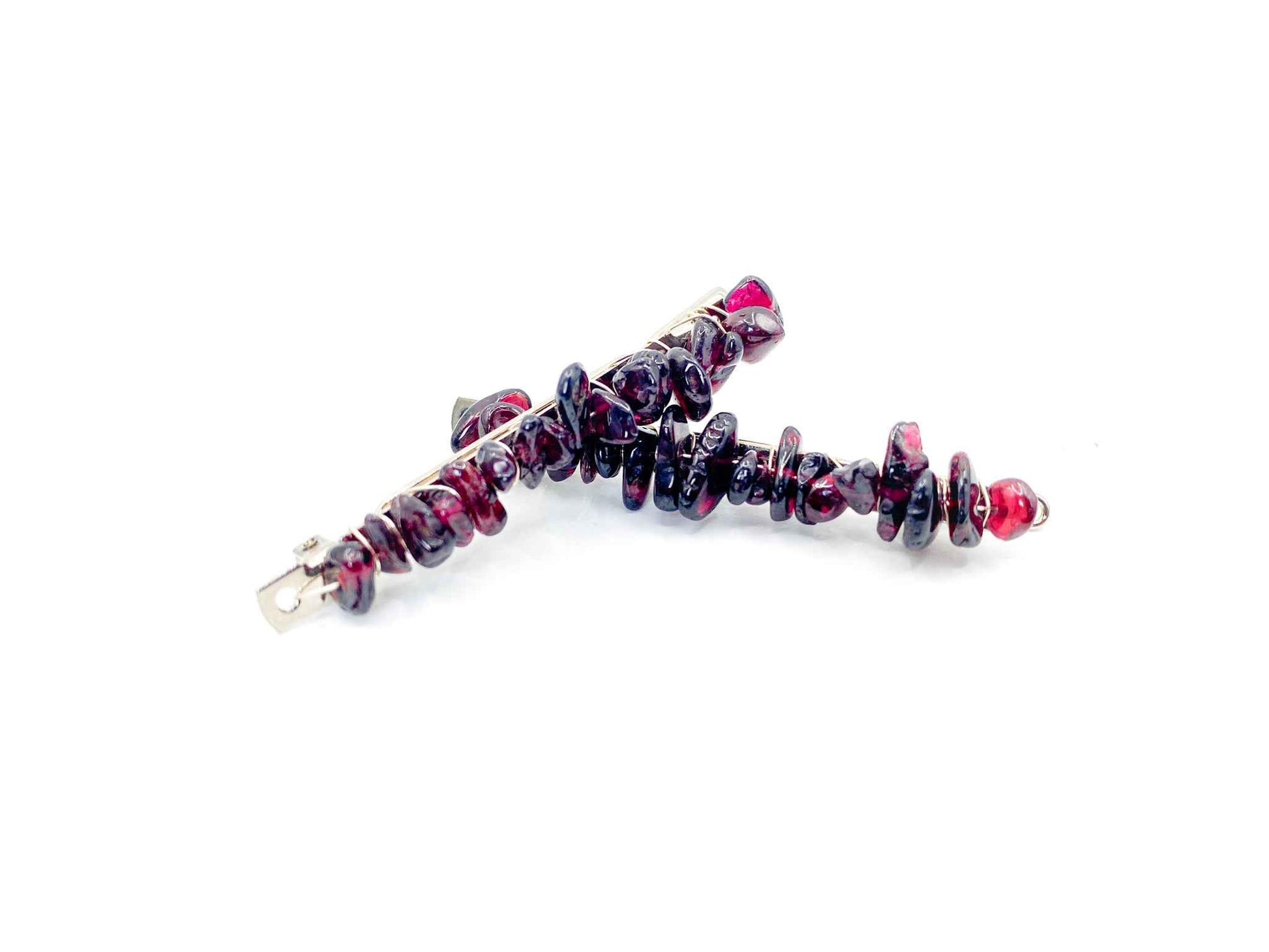 Garnet Hair Barrette - 2.5in. | Crystal Hair Accessories - Bridal Hair, Boho Hair Pieces