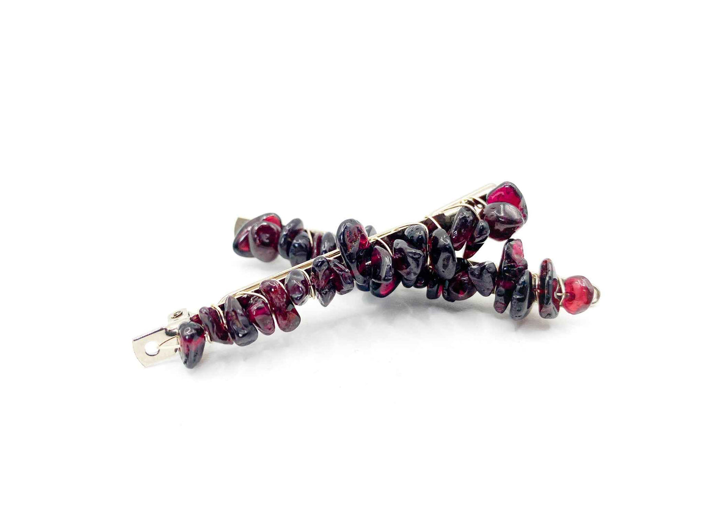 Garnet Hair Barrette - 2.5in. | Crystal Hair Accessories - Bridal Hair, Boho Hair Pieces