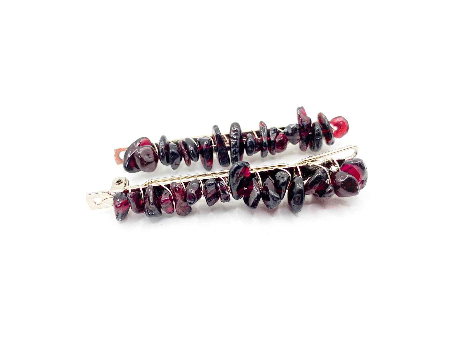 Garnet Hair Barrette - 2.5in. | Crystal Hair Accessories - Bridal Hair, Boho Hair Pieces