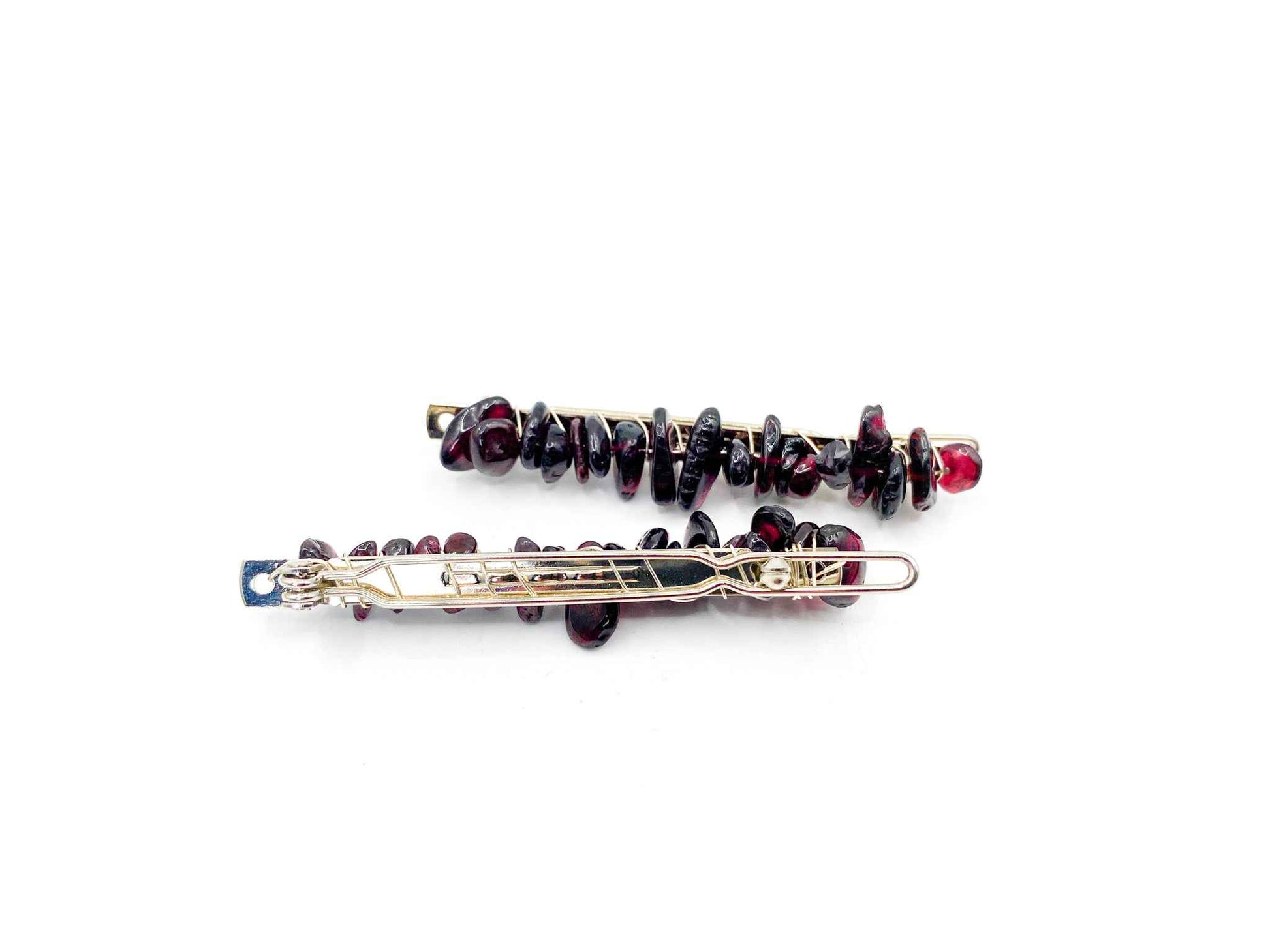 Garnet Hair Barrette - 2.5in. | Crystal Hair Accessories - Bridal Hair, Boho Hair Pieces
