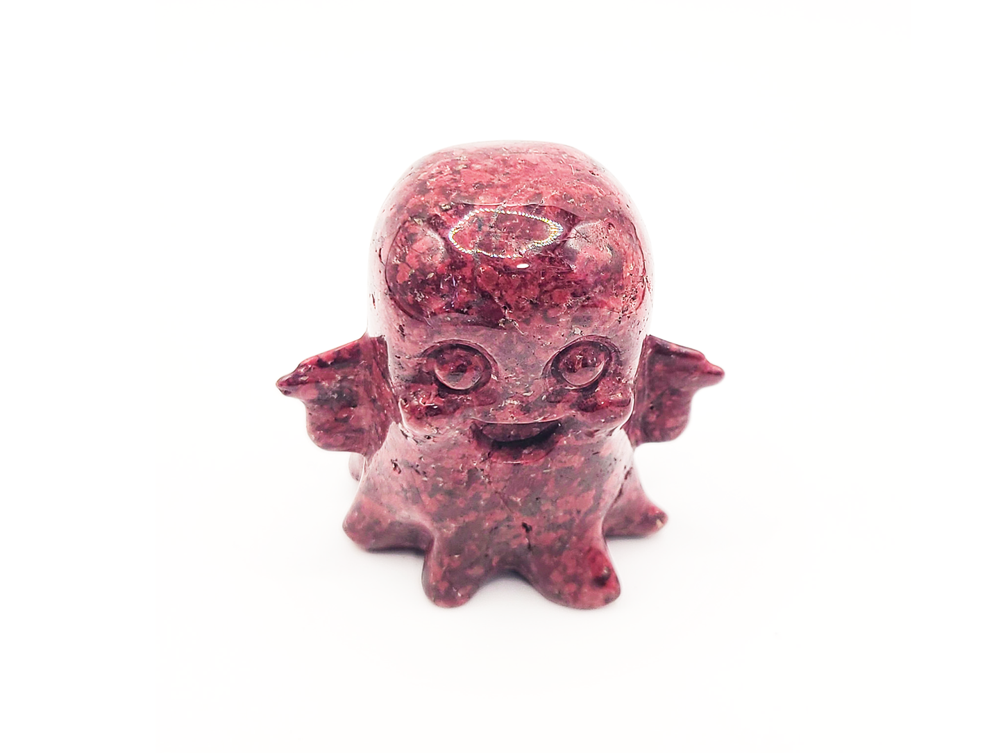 Ghost Strawberry Quartz Crystal Carving