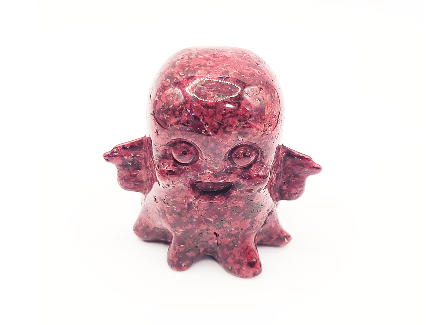 Ghost Strawberry Quartz Crystal Carving