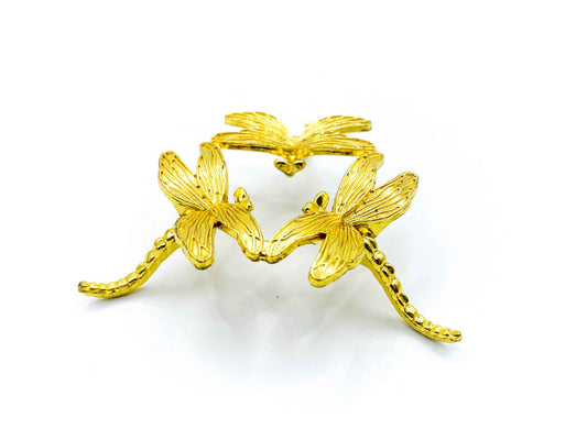 Dragonfly Sphere Stand for Crystal Display | Antique Gold