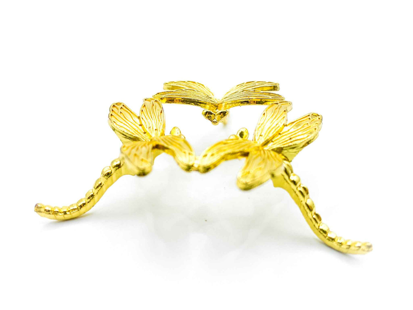 Dragonfly Sphere Stand for Crystal Display | Antique Gold