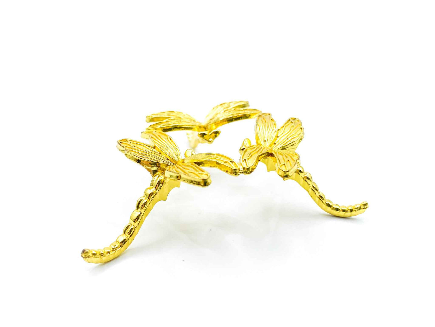 Dragonfly Sphere Stand for Crystal Display | Antique Gold