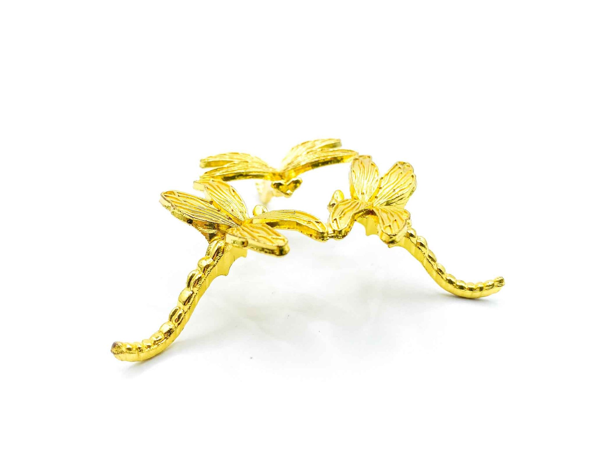 Dragonfly Sphere Stand for Crystal Display | Antique Gold