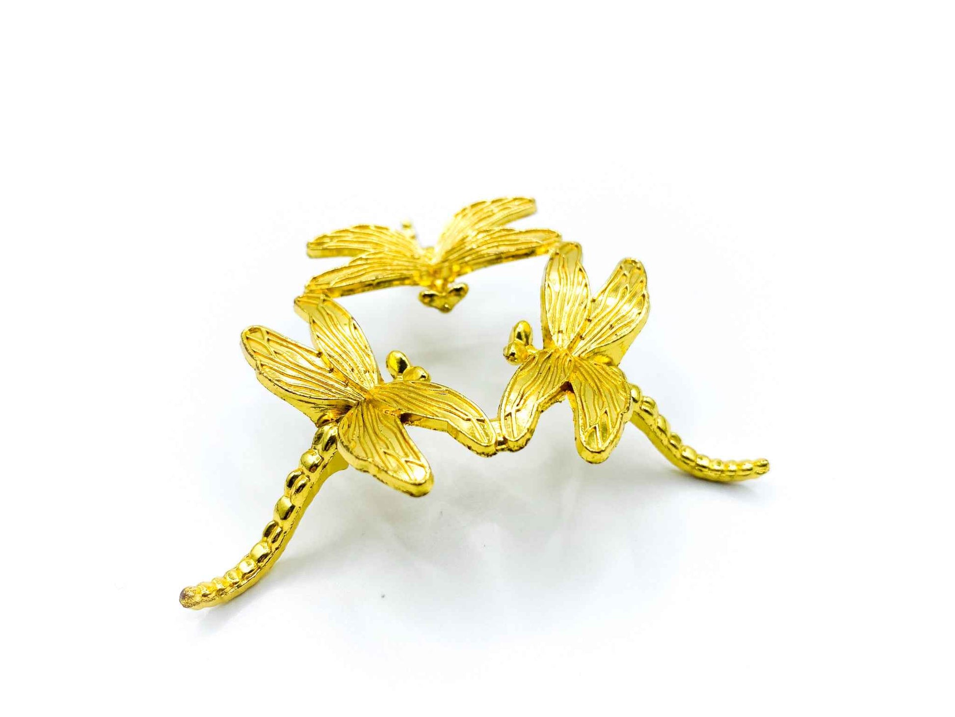 Dragonfly Sphere Stand for Crystal Display | Antique Gold