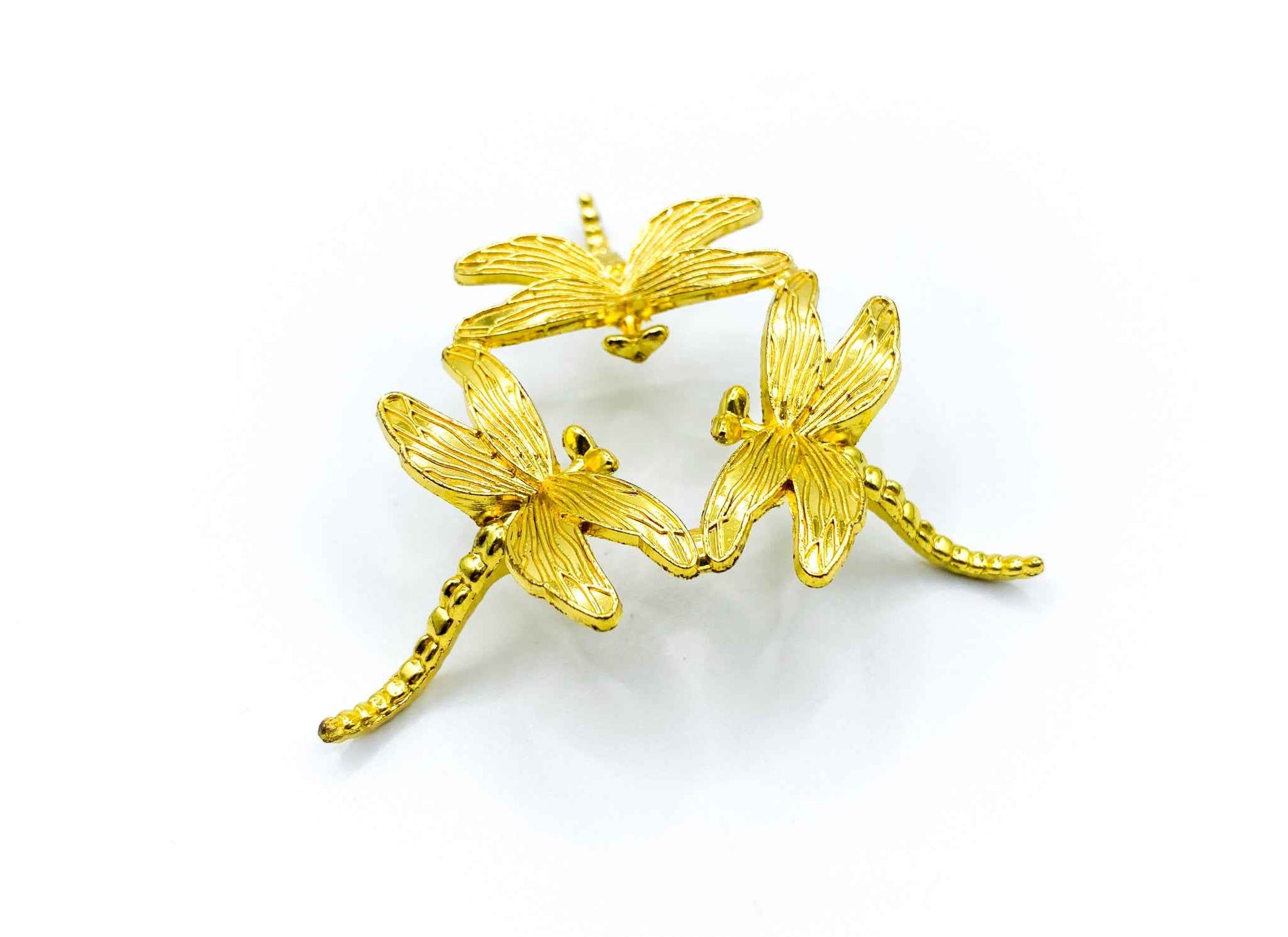 Dragonfly Sphere Stand for Crystal Display | Antique Gold