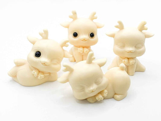 Ivory Nut Reindeer Carvings | Tagua Nut | Christmas Decor (Set of 4)