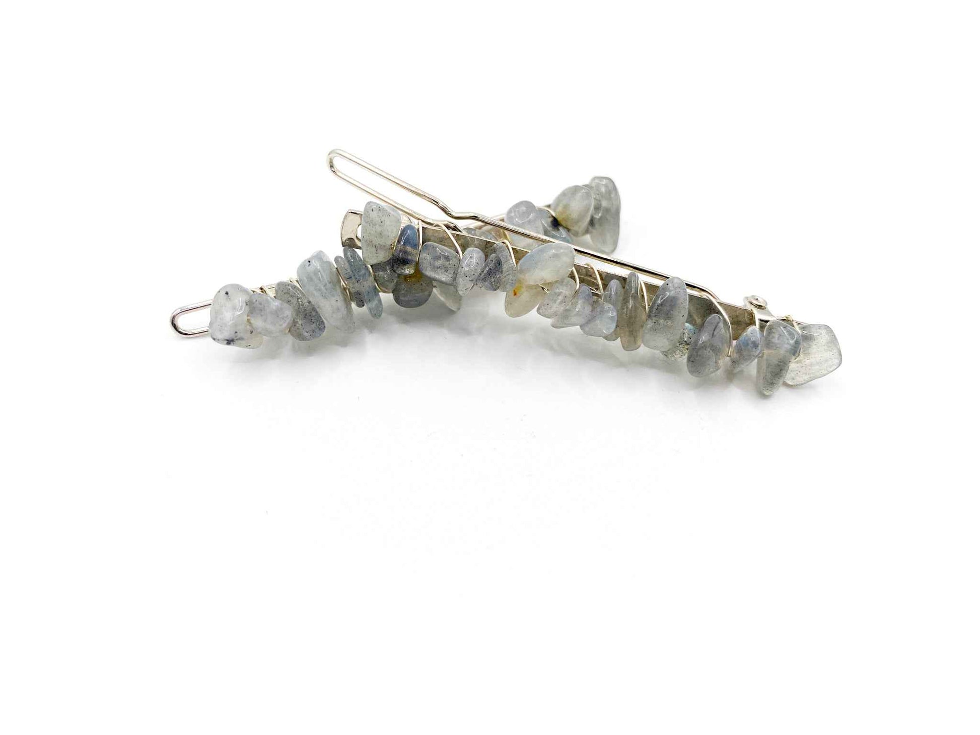 Labradorite Hair Barrette - 2.5in. | Crystal Hair Accessories - Bridal Hair, Boho Hair Pieces