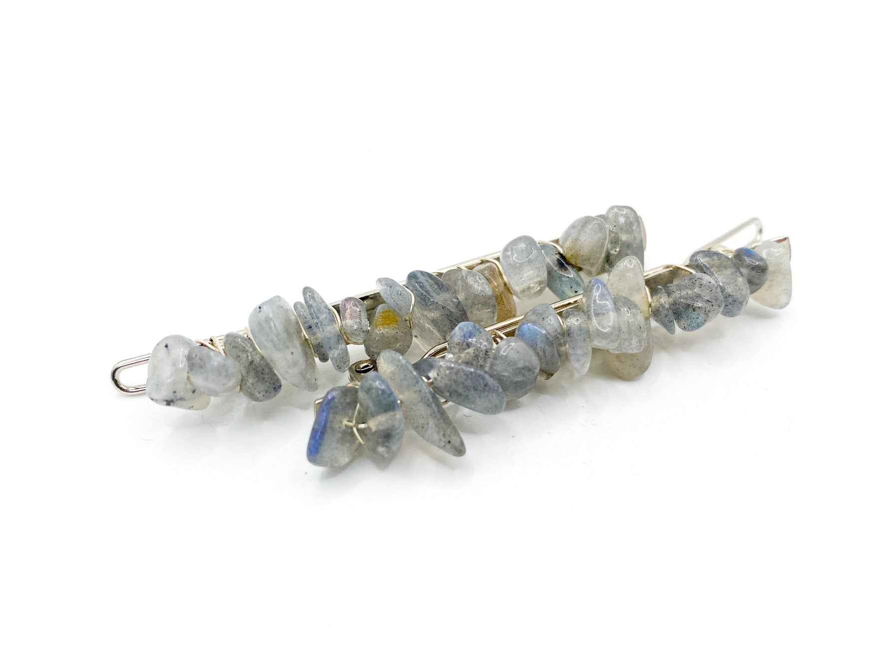 Labradorite Hair Barrette - 2.5in. | Crystal Hair Accessories - Bridal Hair, Boho Hair Pieces